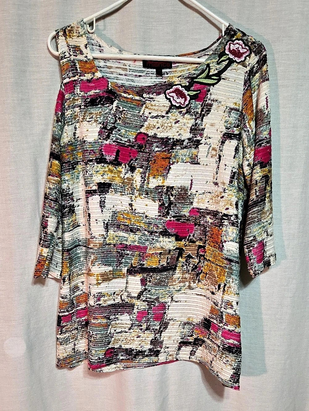 mishca Abstract Tunic in Multicolor Like New. Beautiful Top .